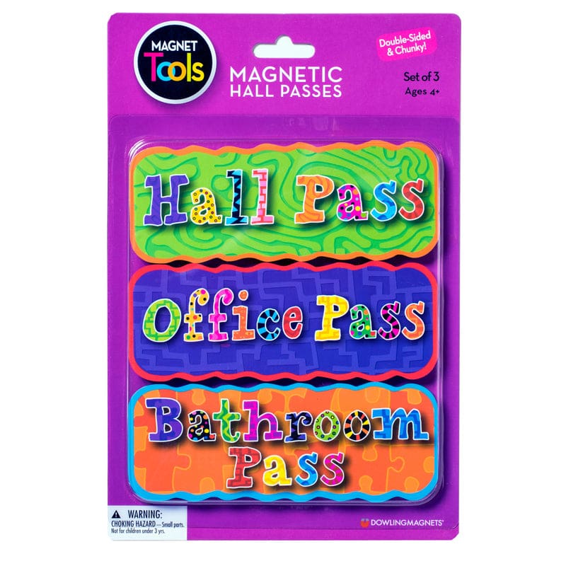 Magnetic Hall Pass Set 3 Pcs (Pack of 3) - Hall Passes - Dowling Magnets