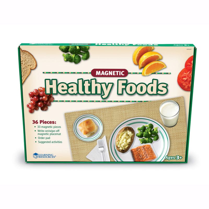 Magnetic Healthy Foods 34 Pcs with Placemat - Play Food - Learning Resources