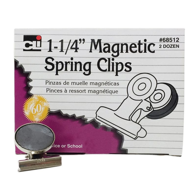 Magnetic Spring Clips 1 1/4In 24Bx (Pack of 3) - Clips - Charles Leonard