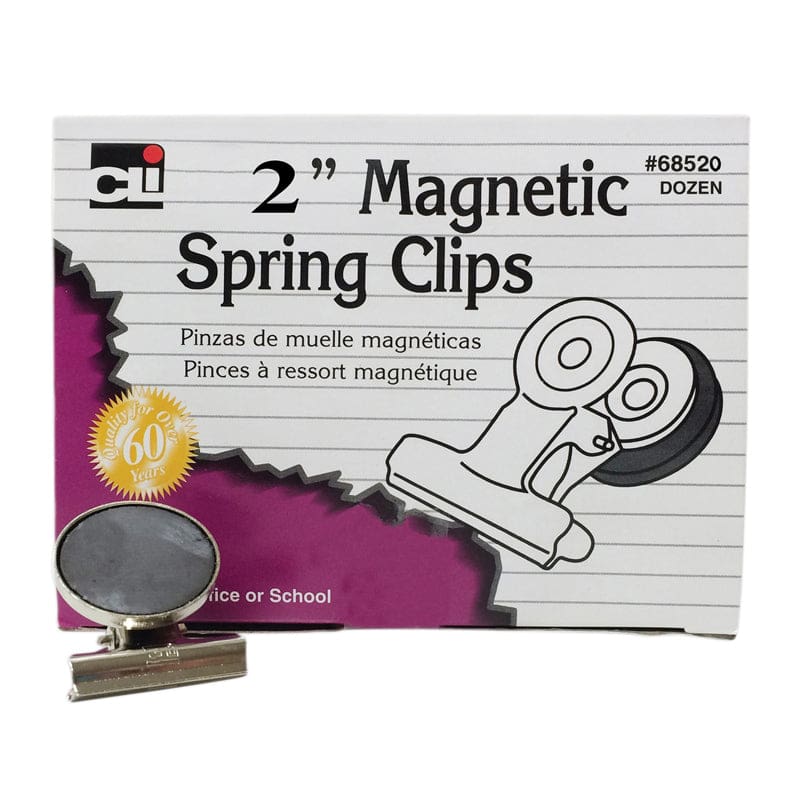Magnetic Spring Clips 12/Bx 2 Inch (Pack of 6) - Clips - Charles Leonard