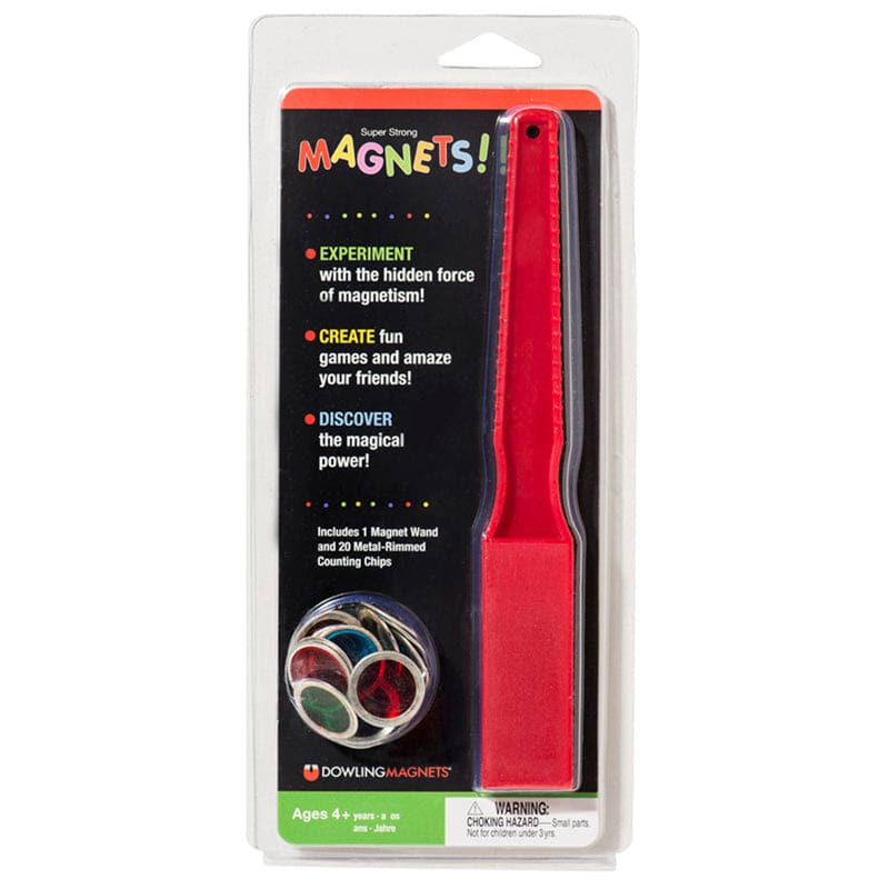 Magnetic Wand & 20 Counting Chips (Pack of 8) - Magnetism - Dowling Magnets