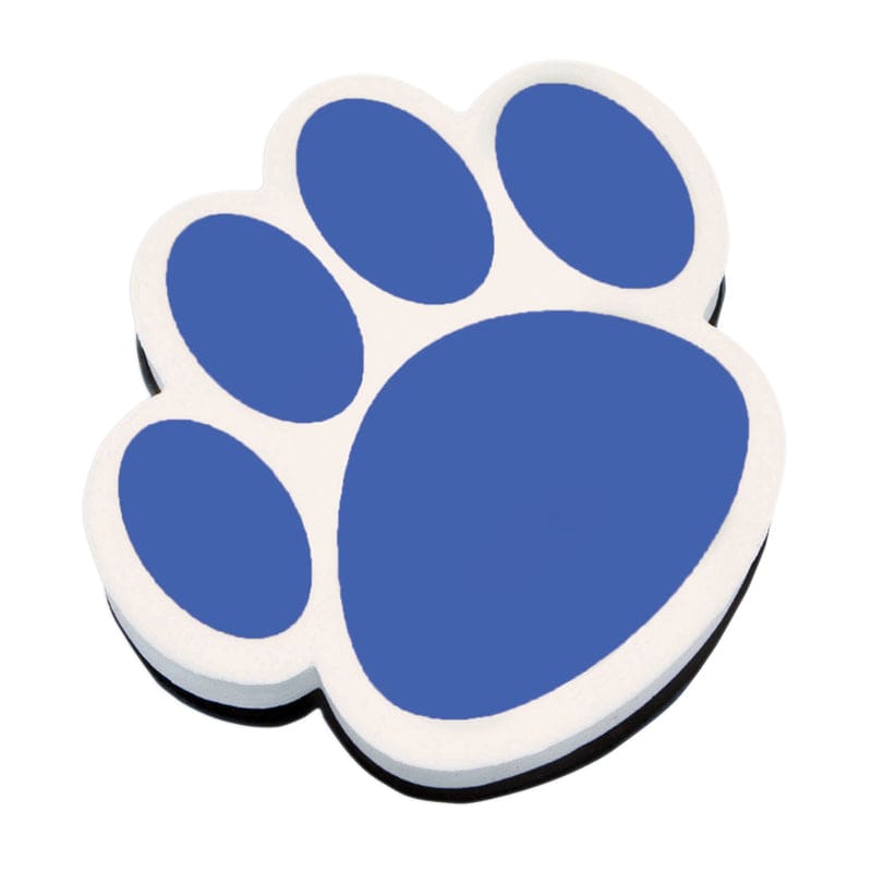 Magnetic Whiteboard Eraser Blue Paw (Pack of 10) - Erasers - Ashley Productions