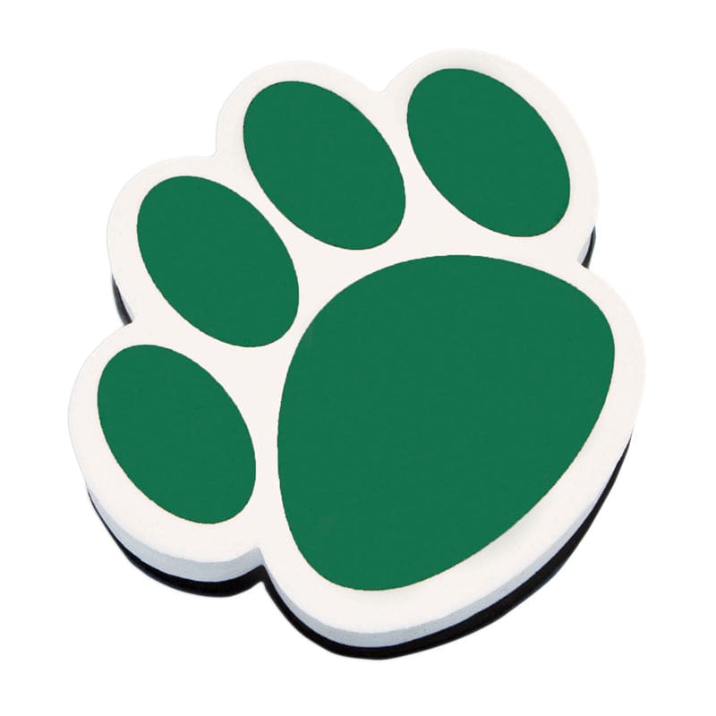 Magnetic Whiteboard Eraser Green Paw (Pack of 10) - Erasers - Ashley Productions