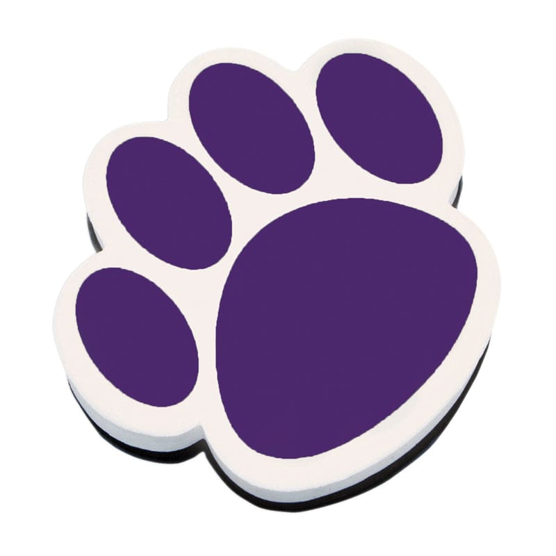 Magnetic Whiteboard Eraser Purple Paw (Pack of 10) - Erasers - Ashley Productions