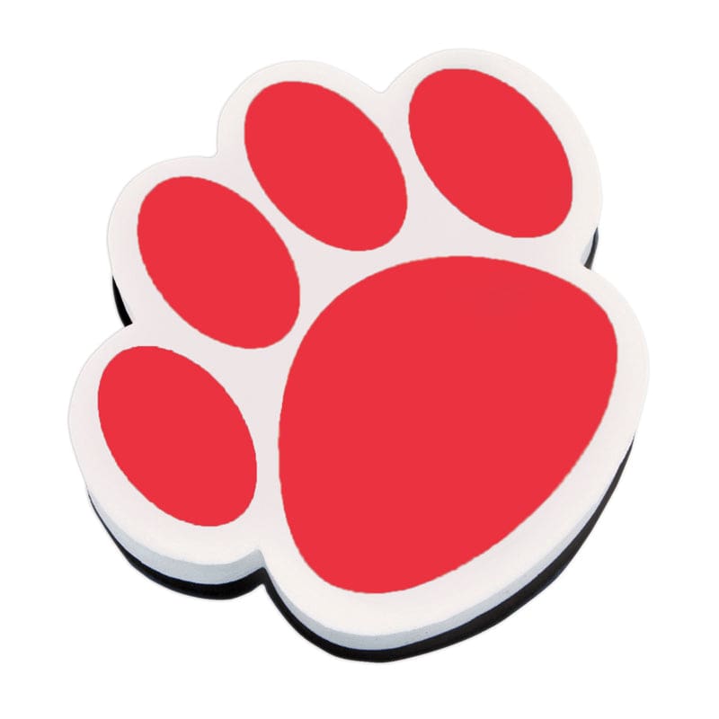 Magnetic Whiteboard Eraser Red Paw (Pack of 10) - Erasers - Ashley Productions
