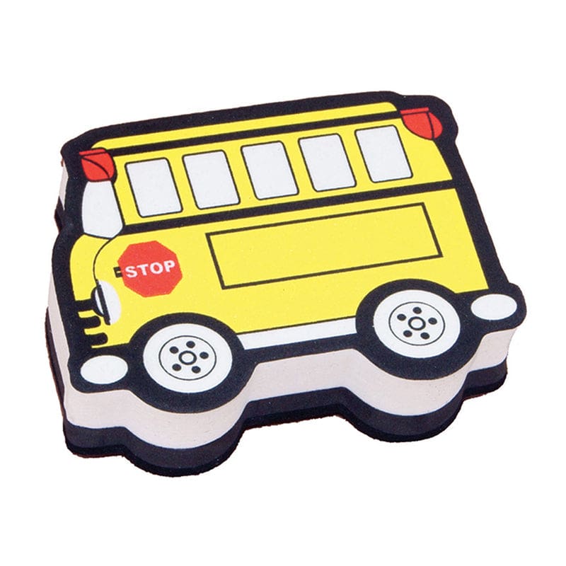 Magnetic Whiteboard Eraser School Bus (Pack of 10) - Erasers - Ashley Productions