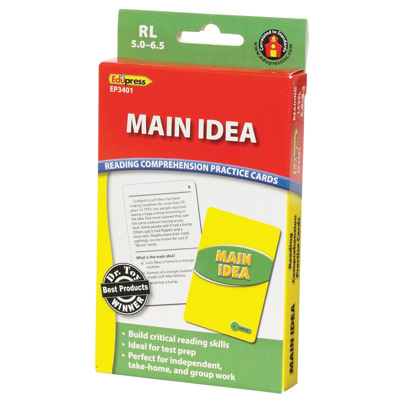 Main Idea Practice Cards Reading Levels 5.0-6.5 (Pack of 6) - Comprehension - Teacher Created Resources