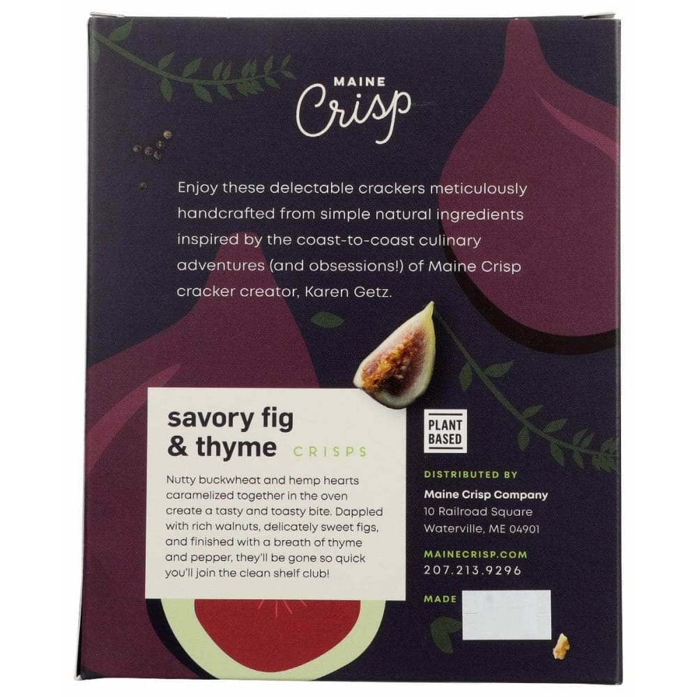 MAINE CRISP Grocery > Snacks > Crackers > Crispbreads & Toasts MAINE CRISP: Crisps Savory Fig Thyme, 4 oz