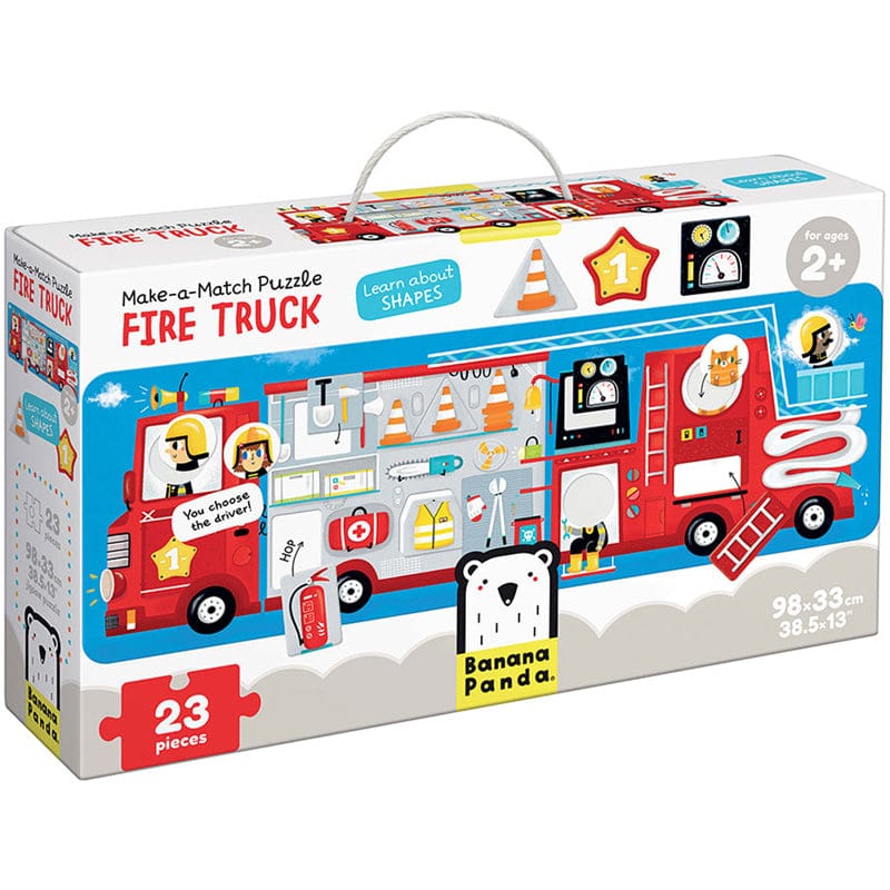 Make-A-Match Puzzle Fire Truck - Floor Puzzles - Banana Panda