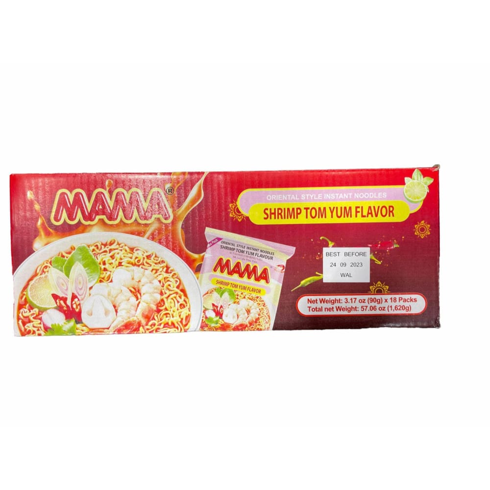 Mama Mama Instant Noodle, Tom Yum Shrimp Spicy Flavor, 3.17 Ounce (Pack of 18)