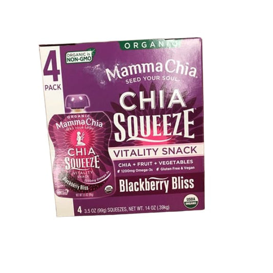 Mamma Chia Blackberry Bliss Chia Squeeze, 4 x 3.5 oz - ShelHealth.Com