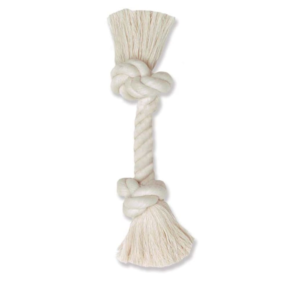 Mammoth Pet Products 100% Cotton Rope Bone 2 Knots Rope Bone White 12 in Medium - Pet Supplies - Mammoth Pet