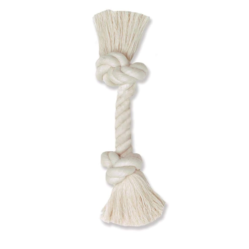 Mammoth Pet Products 100% Cotton Rope Bone Dog Toy 2 Knots Rope Bone White 19 in - Pet Supplies - Mammoth Pet