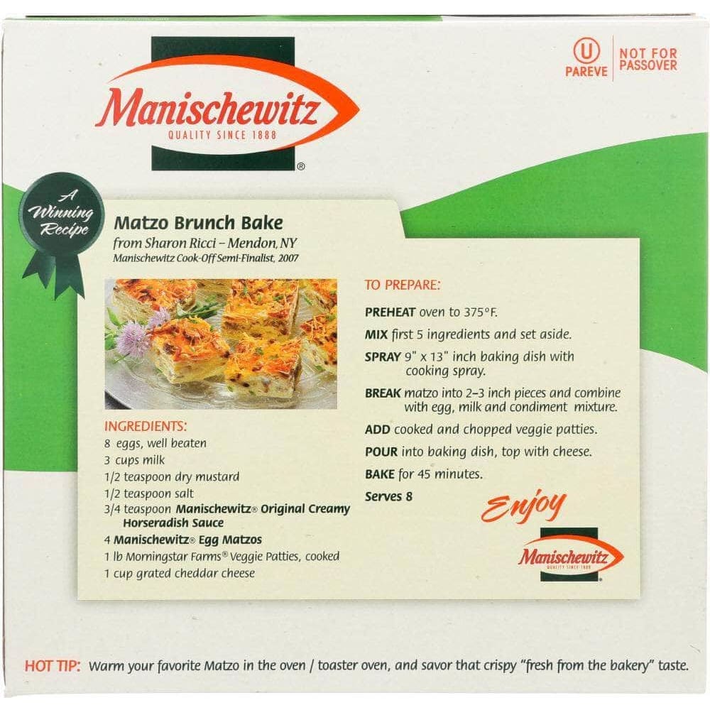 Manischewitz Manischewitz Egg & Onion Matzos, 10 Oz