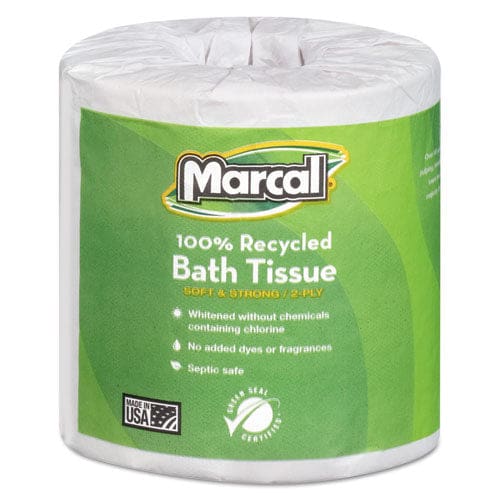 Marcal 100% Recycled 2-ply Bath Tissue Septic Safe Individually Wrapped Rolls White 330 Sheets/roll 48 Rolls/carton - Janitorial &