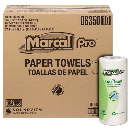 Marcal Perforated Kitchen Towels White 2-ply 9 X 11 85 Sheets/roll 30 Rolls/carton - School Supplies - Marcal®