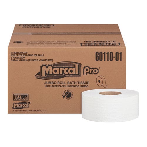 Marcal PRO 100% Recycled Bathroom Tissue Septic Safe 2-ply White 3.3 X 1,000 Ft 12 Rolls/carton - Janitorial & Sanitation - Marcal PRO™