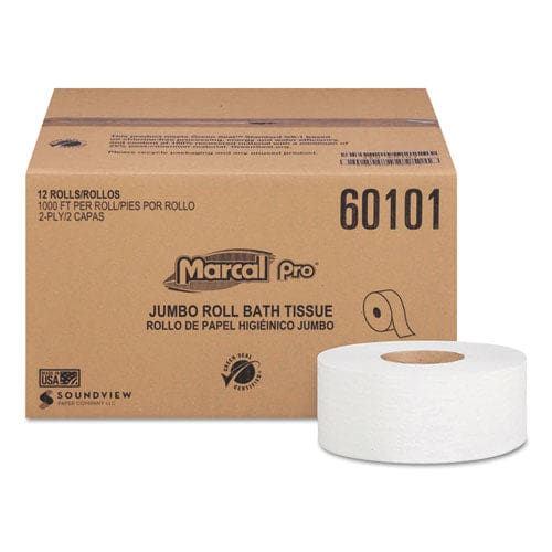 Marcal PRO 100% Recycled Bathroom Tissue Septic Safe 2-ply White 3.3 X 1,000 Ft 12 Rolls/carton - Janitorial & Sanitation - Marcal PRO™