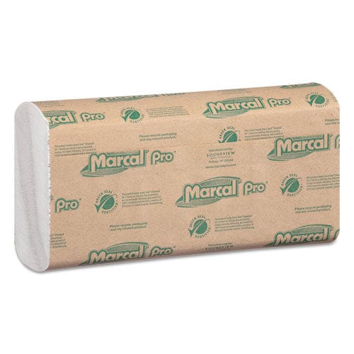 Marcal PRO 100% Recycled Folded Paper Towels C-fold 12.88 X 10.13 White 150/pack 16 Packs/carton - Janitorial & Sanitation - Marcal PRO™