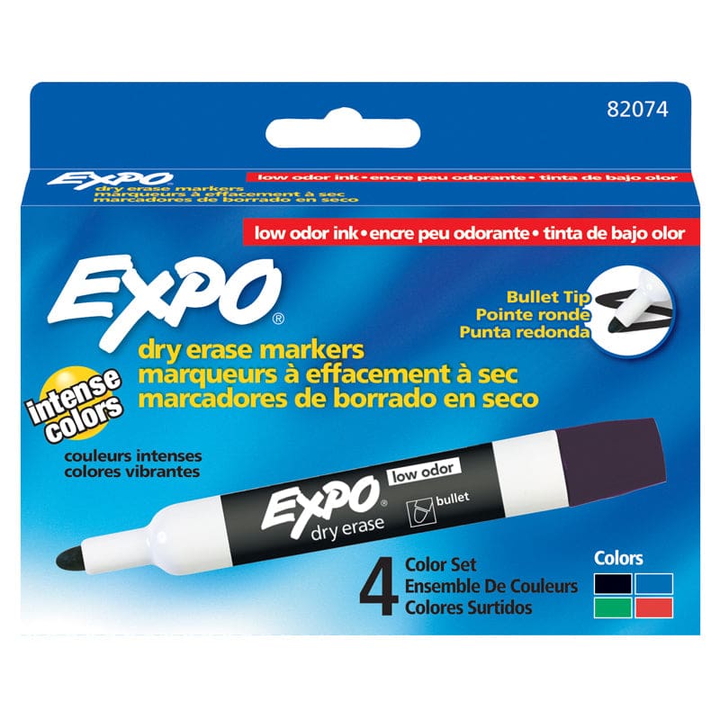 Marker Expo 2 Dry Erase 4 Clr Bull Black Red Blue Green (Pack of 6) - Markers - Sanford/sharpie