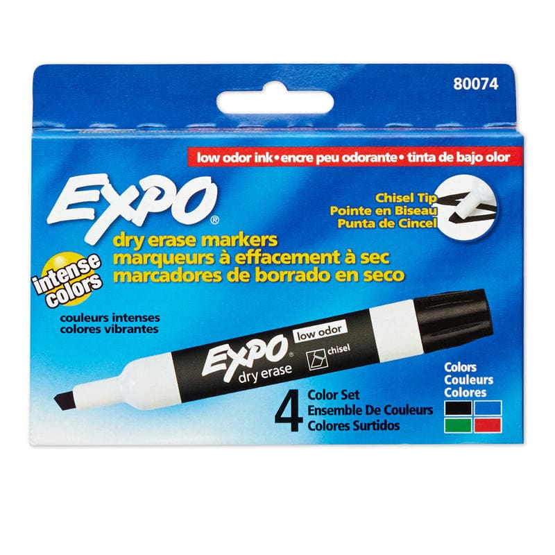 Marker Expo 2 Dry Erase 4 Color Chisel Black Red Blue Green (Pack of 6) - Markers - Sanford/sharpie