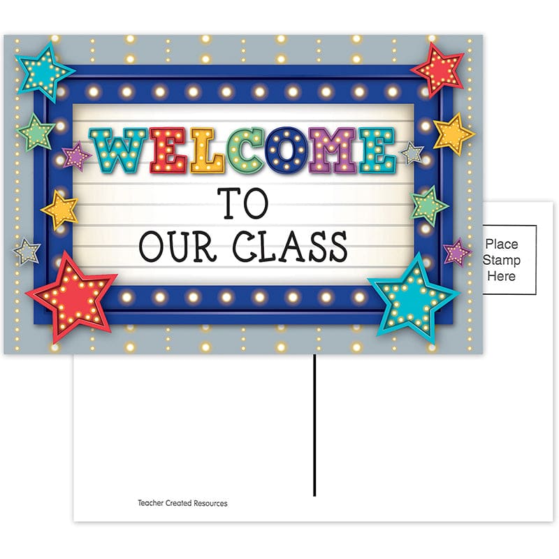 Marquee Welcome Postcards (Pack of 10) - Postcards & Pads - Teacher Created Resources