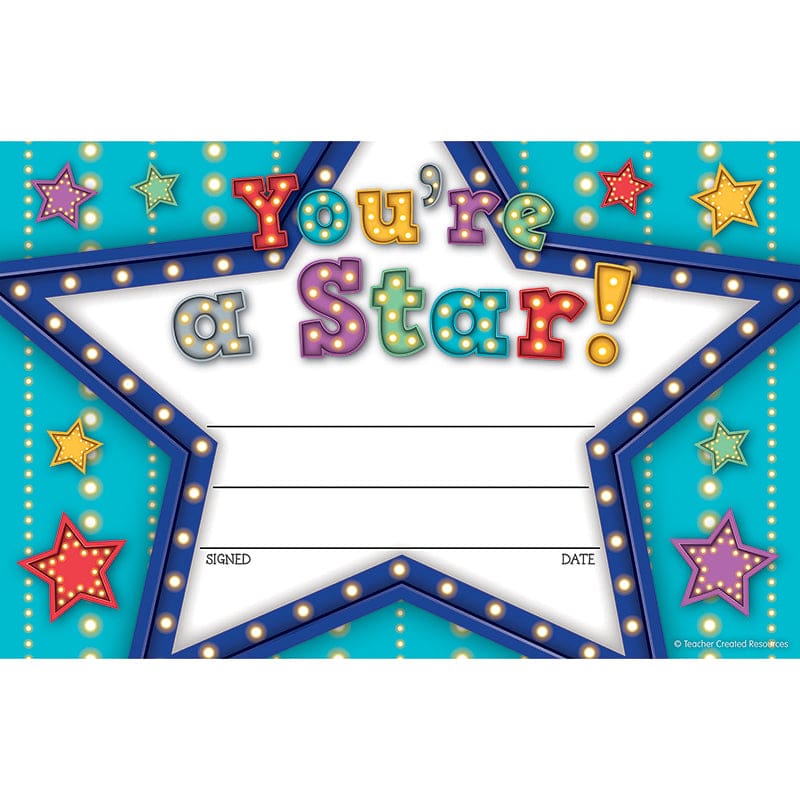 Marquee Youre A Star Awards (Pack of 10) - Awards - Teacher Created Resources