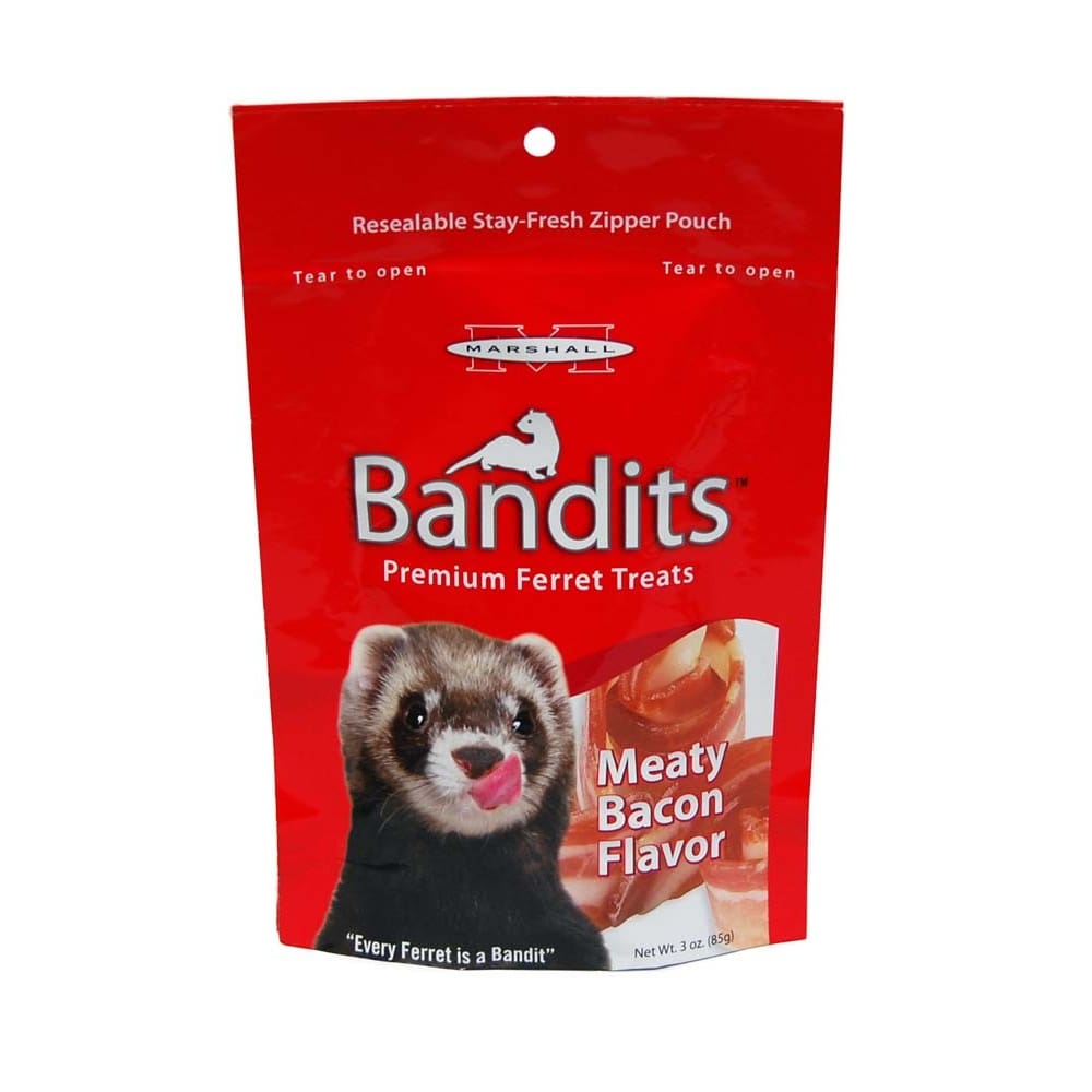 Marshall Pet Products Bandits Ferret Treat Meaty Bacon 3 oz - Pet Supplies - Marshall