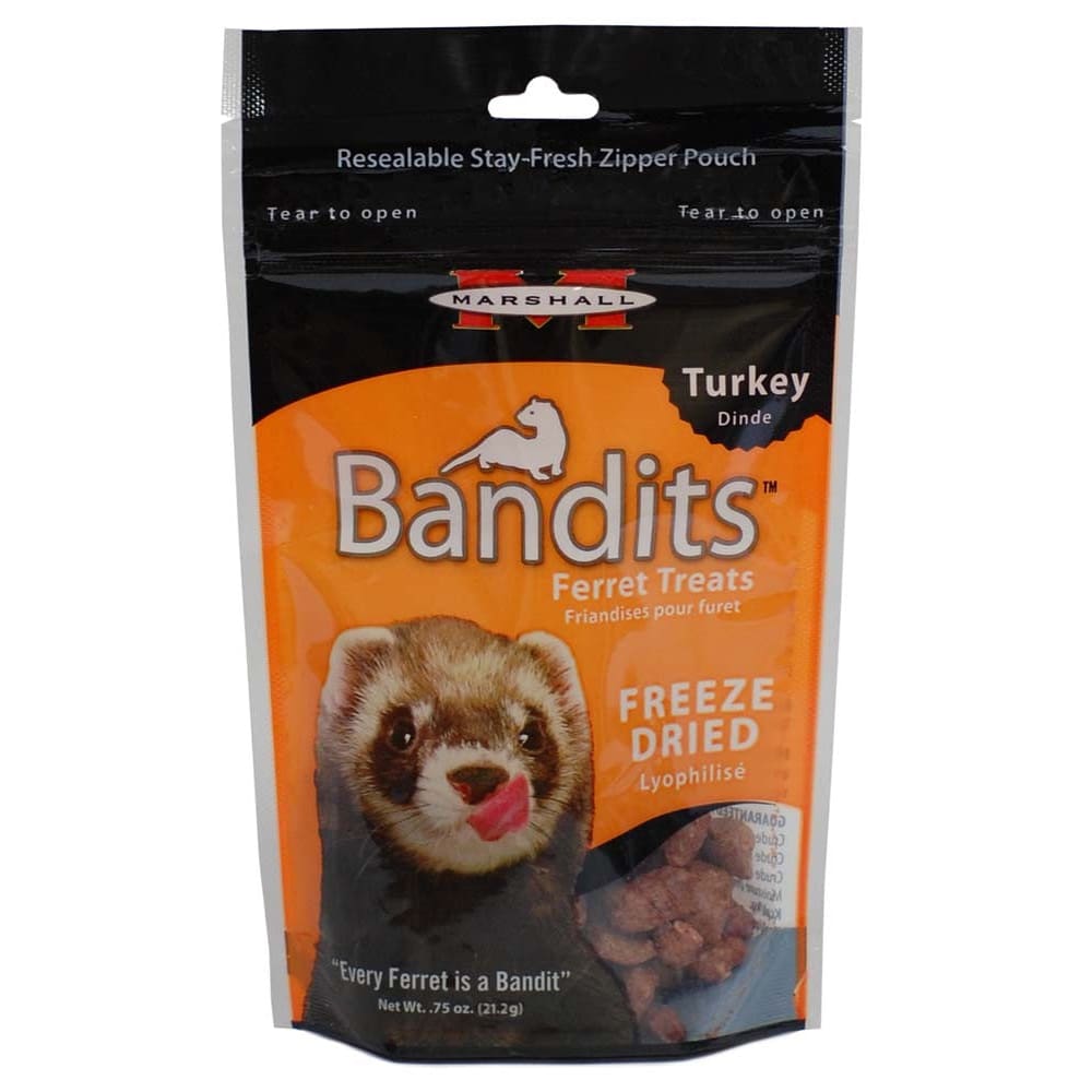 Marshall Pet Products Bandits Freeze-Dried Ferret Treat Turkey 0.75 oz - Pet Supplies - Marshall