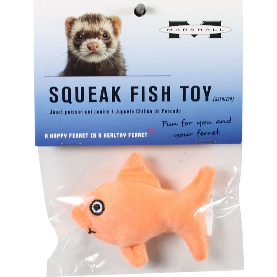 Marshall Pet Products Ferret Squeak Fish Toy Orange One Size - Pet Supplies - Marshall