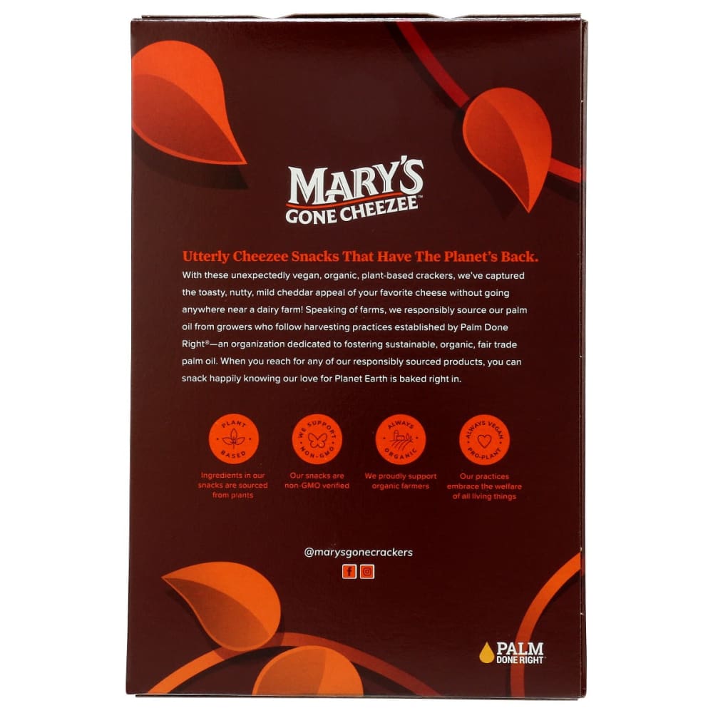 MARYS GONE CRACKERS: Cheddar Cheeze Crackers 4.25 oz - Grocery > Snacks > Crackers - MARYS GONE CRACKERS
