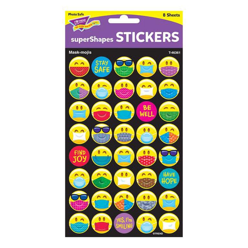 Mask-Mojis Large Stickers 320 Ct (Pack of 12) - Stickers - Trend Enterprises Inc.