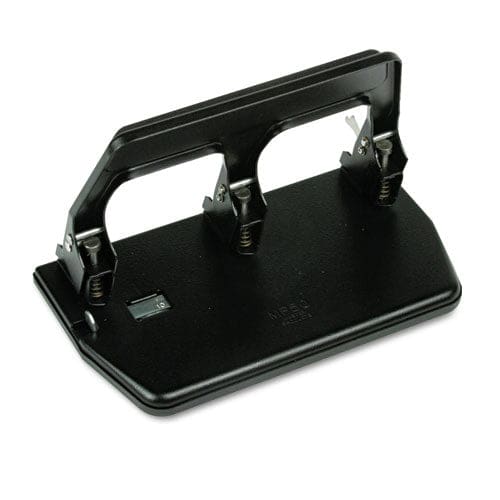 Master 40-sheet Heavy-duty Three-hole Punch With Gel Padded Handle 9/32 Holes Black - School Supplies - Master®