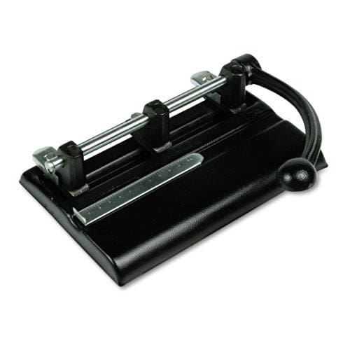 Master 40-sheet High-capacity Lever Action Adjustable Two- To Seven-hole Punch 13/32 Holes Black - Office - Master®
