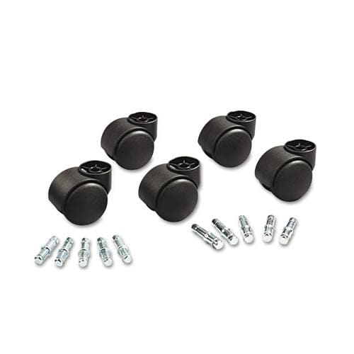 Master Caster Deluxe Duet Casters Grip Ring Type B And Type K Stems 2 Soft Polyurethane Wheel Matte Black 5/set - Furniture - Master Caster®
