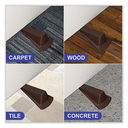 Master Caster Giant Foot Doorstop No-slip Rubber Wedge 3.5w X 6.75d X 2h Brown 2/pack - Janitorial & Sanitation - Master Caster®