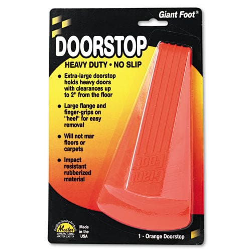 Master Caster Giant Foot Doorstop No-slip Rubber Wedge 3.5w X 6.75d X 2h Safety Orange - Janitorial & Sanitation - Master Caster®