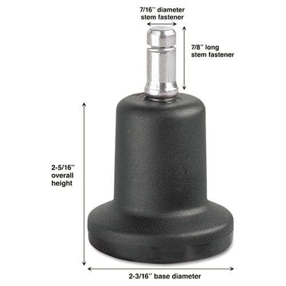 Master Caster High Profile Bell Glides Grip Ring Type B Stem 2.19 X 2.31 Glide Matte Black 5/set - Furniture - Master Caster®