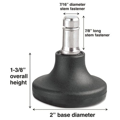 Master Caster Low Profile Bell Glides Grip Ring Type B Stem 2 X 1.38 Glide Matte Black 5/set - Furniture - Master Caster®