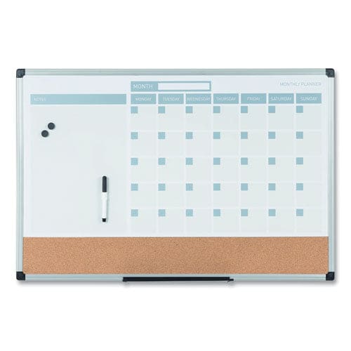MasterVision 3-in-1 Planner Board 24 X 18 Natural/white Surface Silver Aluminum Frame - School Supplies - MasterVision®