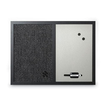 MasterVision Designer Combo Fabric Bulletin/dry Erase Board 24 X 18 White/black Surface Black Mdf Wood Frame - School Supplies -