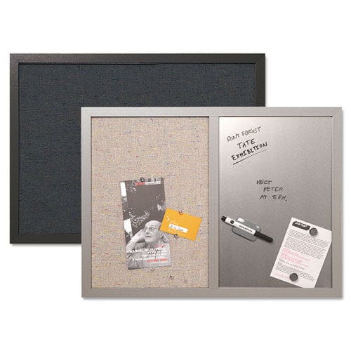 MasterVision Designer Fabric Bulletin Board 24 X 18 Black Surface Black Mdf Wood Frame - School Supplies - MasterVision®