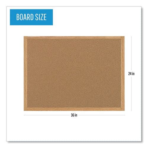 MasterVision Earth Cork Board 36 X 24 Natural Surface Oak Wood Frame - School Supplies - MasterVision®