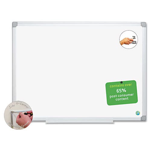 MasterVision Earth Silver Easy-clean Dry Erase Board Reversible 24 X 18 White Surface Silver Aluminum Frame - School Supplies -