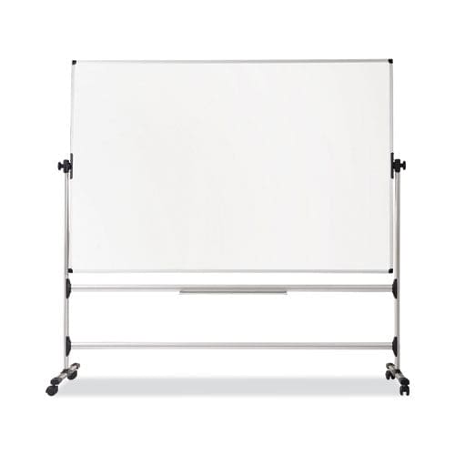 MasterVision Earth Silver Easy Clean Mobile Revolver Dry Erase Boards 36 X 48 White Surface Silver Steel Frame - School Supplies -