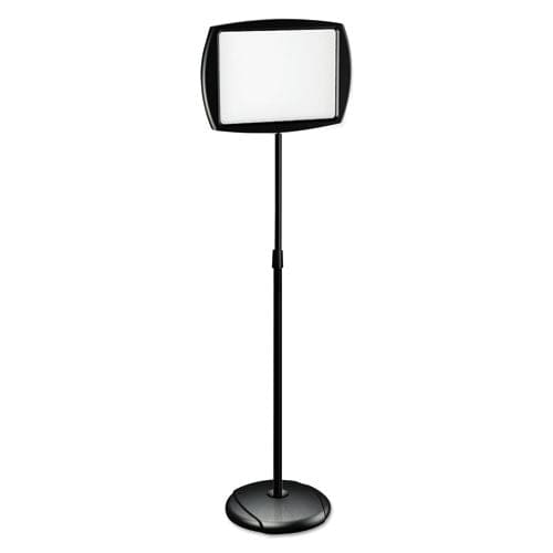 MasterVision Floor Stand Sign Holder Rectangle 15 X 11 66 High White Surface Black Steel Frame - School Supplies - MasterVision®