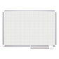 MasterVision Gridded Magnetic Steel Dry Erase Planning Board 1 X 2 Grid 48 X 36 White Surface Silver Aluminum Frame - School Supplies -