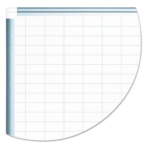 MasterVision Gridded Magnetic Steel Dry Erase Planning Board 1 X 2 Grid 48 X 36 White Surface Silver Aluminum Frame - School Supplies -