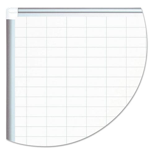 MasterVision Gridded Magnetic Steel Dry Erase Planning Board 2 X 3 Grid 48 X 36 White Surface Silver Aluminum Frame - School Supplies -