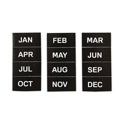 MasterVision Interchangeable Magnetic Board Accessories Months Of Year Black/white 2 X 1 12 Pieces - School Supplies - MasterVision®
